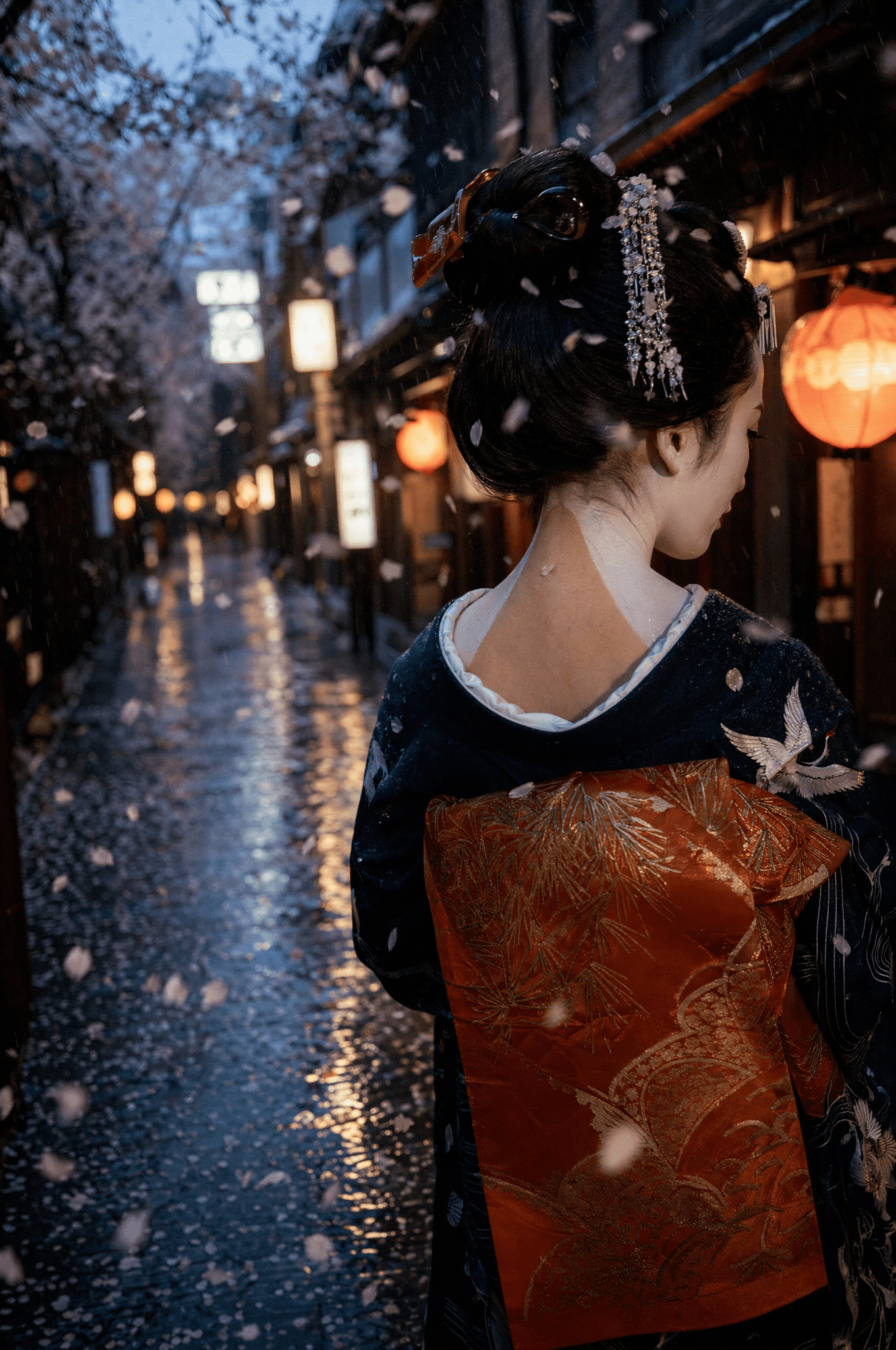 Generazione NANO BANANA — maiko in un vicolo di Kyoto